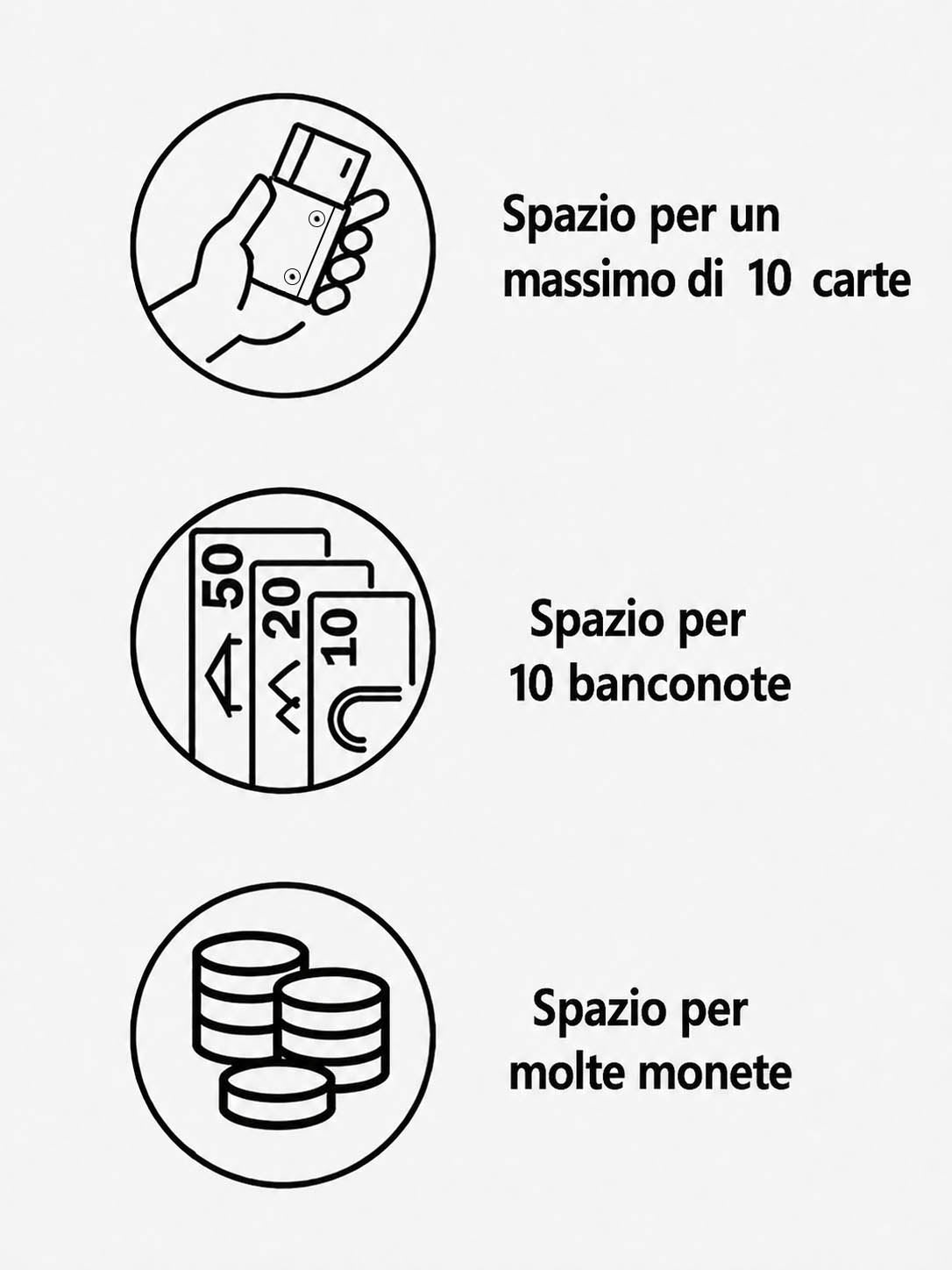 Portafoglio per carte, banconote e monete “Compatto”