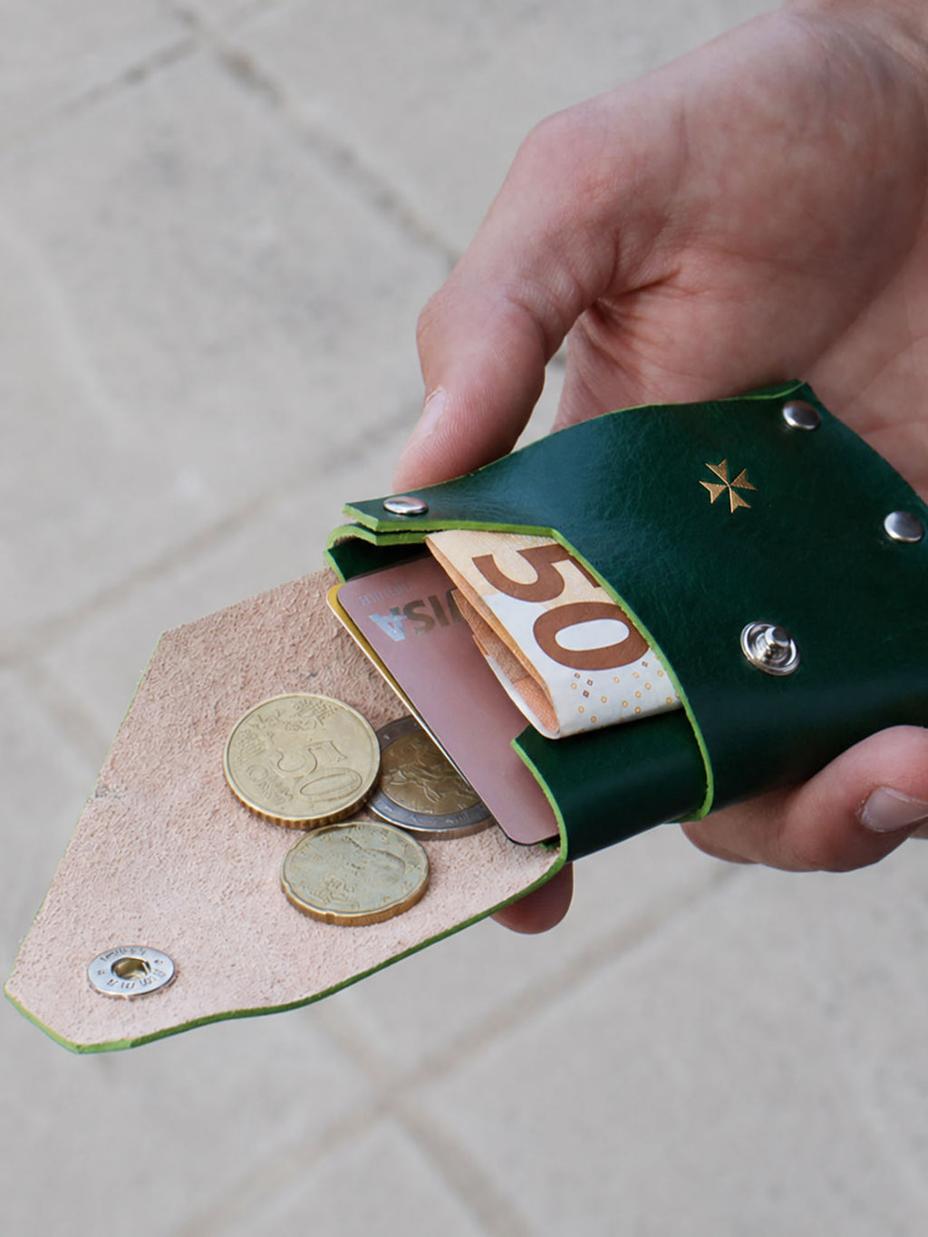 Portafoglio per carte, banconote e monete “Capiente”
