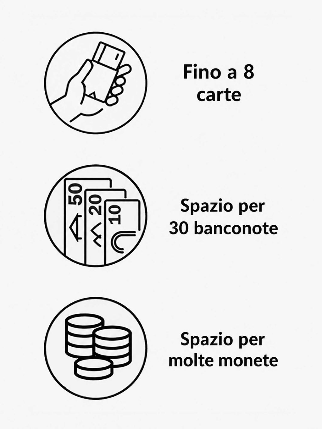 Portafoglio per carte, monete e banconote “Atlas”