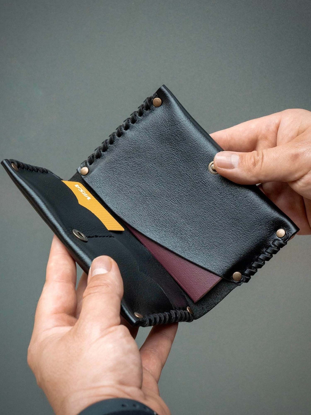 Portafoglio per carte, banconote e passaporto “Viaggio”