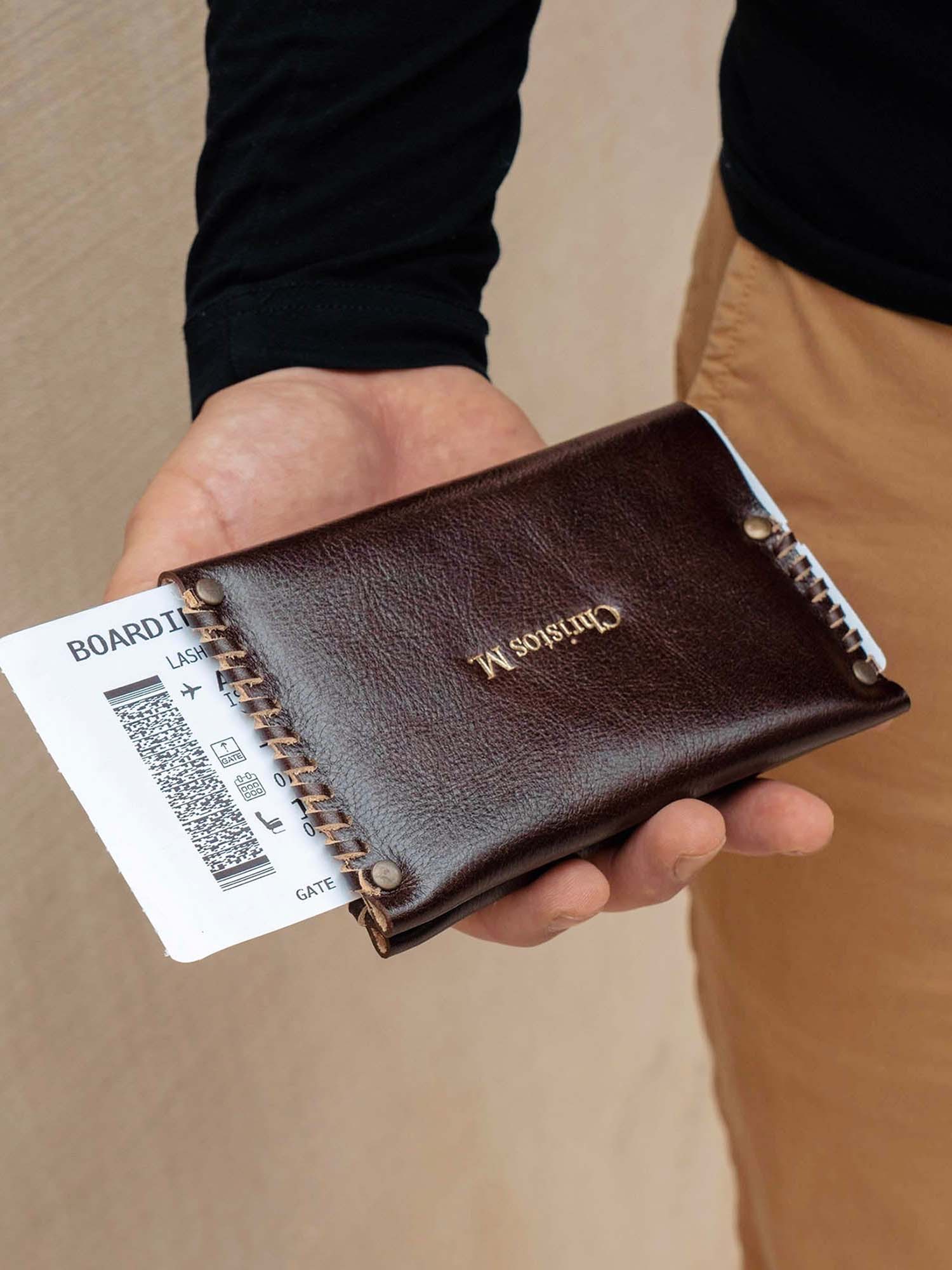 Portafoglio per carte, banconote e passaporto “Viaggio”