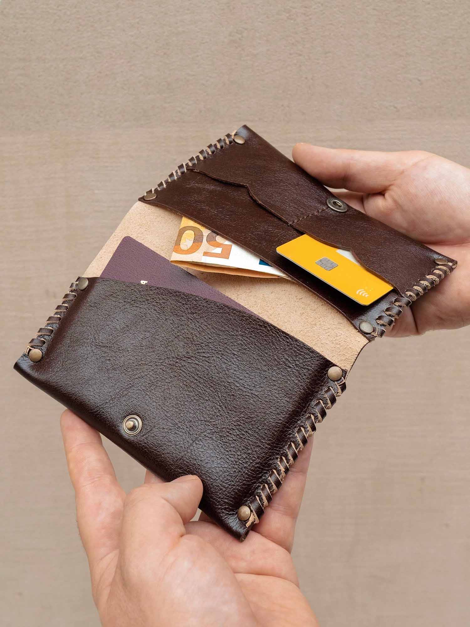 Portafoglio per carte, banconote e passaporto “Viaggio”