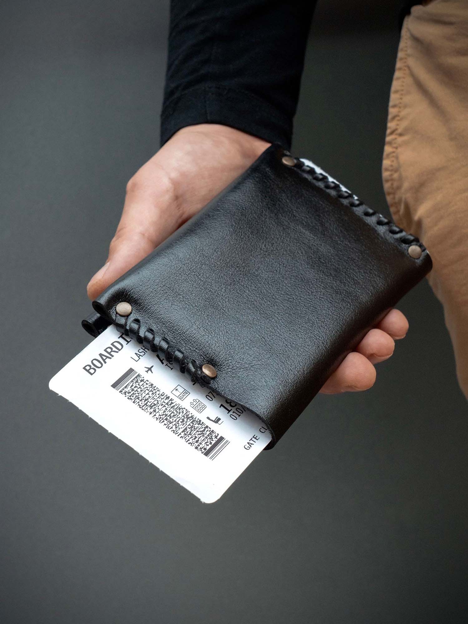 Portafoglio per carte, banconote e passaporto “Viaggio”